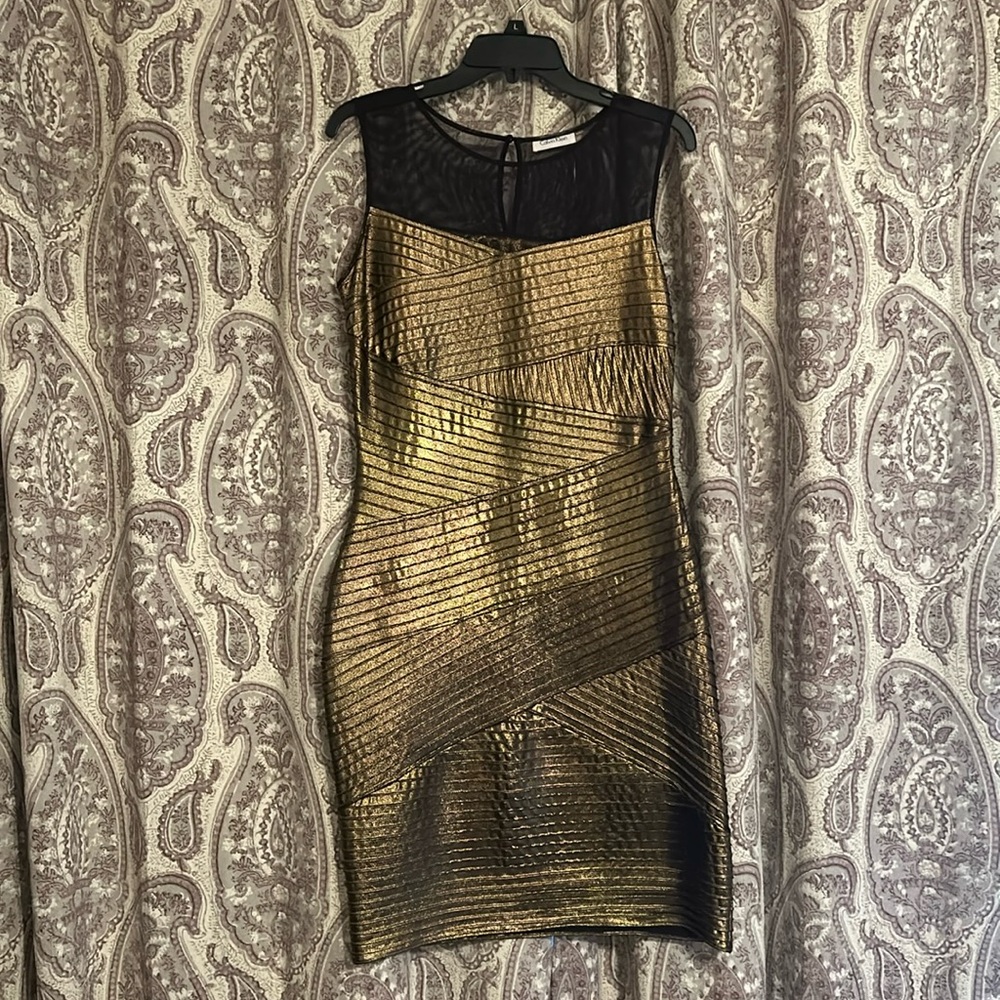 Gold & black cocktail dress size 10